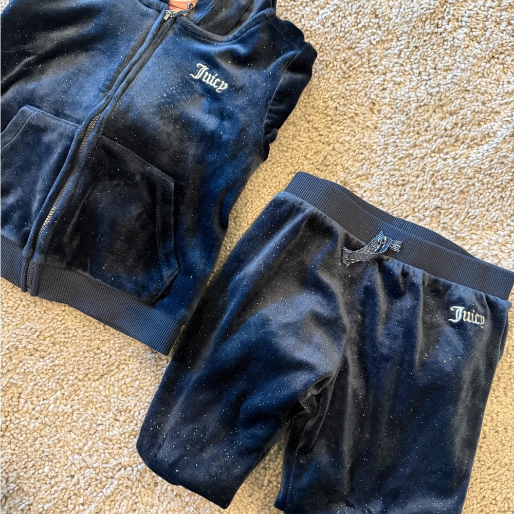 Juicy Couture Kids Navy Velour Shorts